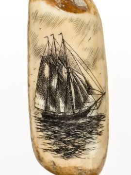 Gerry Dupont Scrimshaw - Schooner Yacht Atlantic