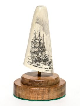 Ray Peters Scrimshaw - Whaler off to Work