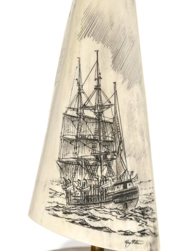 Ray Peters Scrimshaw - Whaler off to Work