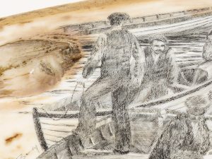 Martin Bandy Scrimshaw - Women Boarding a Ferry