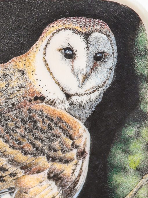 M. Byrne D. Adams Scrimshaw - Barn Owl in Full Moon