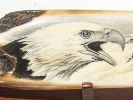 David Smith Scrimshaw - Soaring Majestic Eagles