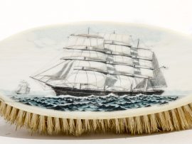 Mike Cohen Scrimshaw - China Tea Clippers at Sea