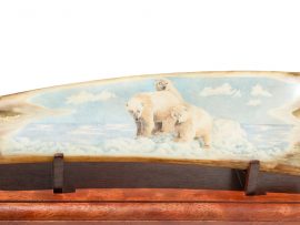 Karen Reno Scrimshaw - Hunting Polar Bear and Cubs