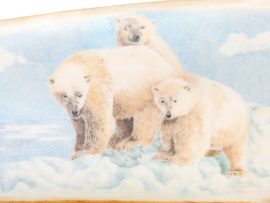 Karen Reno Scrimshaw - Hunting Polar Bear and Cubs