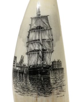 Dan Cronan Scrimshaw - Wanderer Drying Sails