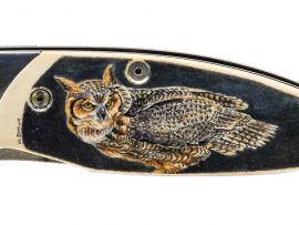 Matt Stothart Scrimshaw - Owls Scrimshaw Knife