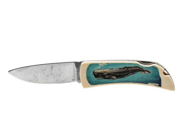 Matt Stothart Scrimshaw - Whale and Squid Scrimshaw Knife