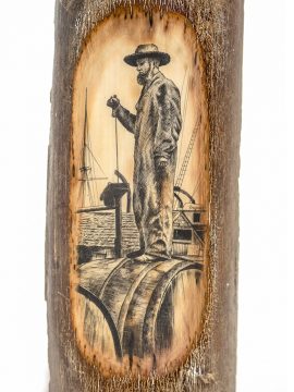 Gerry Dupont Scrimshaw - Cooper and Whale Oil Cask