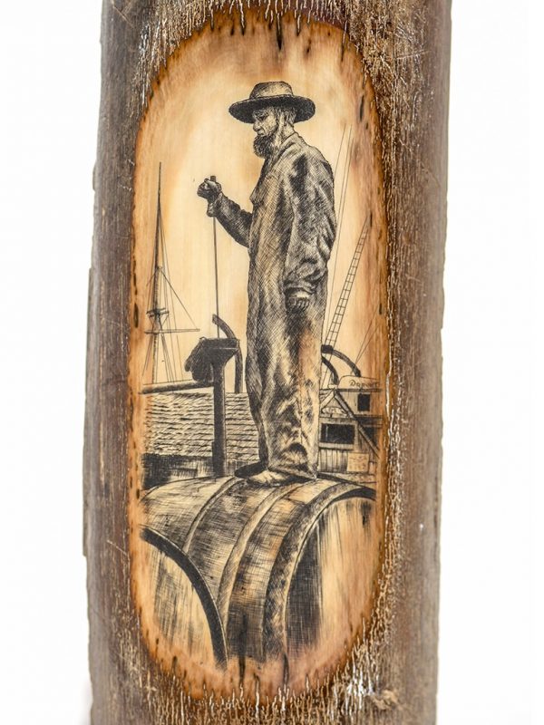 Gerry Dupont Scrimshaw - Cooper and Whale Oil Cask