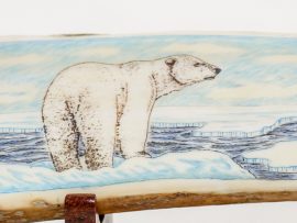 Dennis Sims Scrimshaw - Polar Bear Choosing