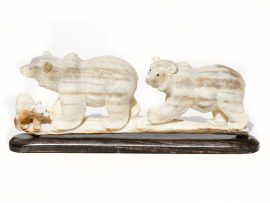 Unknown Carver - Two Bears with Cub