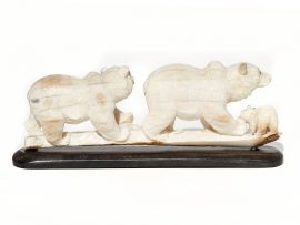 Unknown Carver - Two Bears with Cub