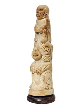 Unknown Carver - Carved Oosik Totem Pole