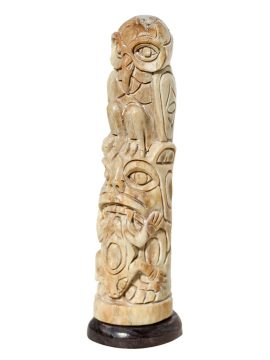 Unknown Carver - Carved Oosik Totem Pole