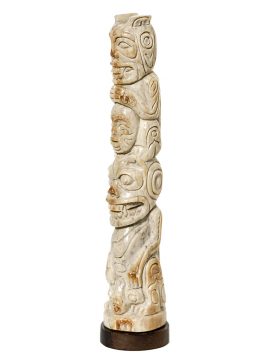 Unknown Carver - Carved Oosik Totem Pole