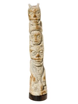 Unknown Carver - Carved Oosik Totem Pole