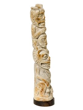 Unknown Carver - Carved Oosik Totem Pole