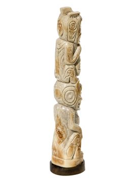 Unknown Carver - Carved Oosik Totem Pole