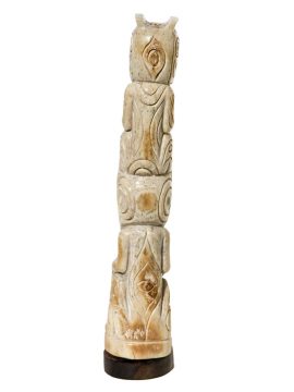 Unknown Carver - Carved Oosik Totem Pole