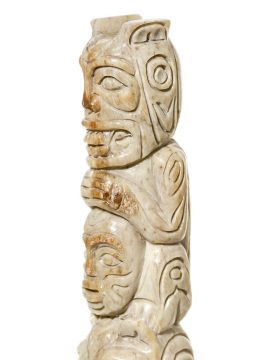 Unknown Carver - Carved Oosik Totem Pole