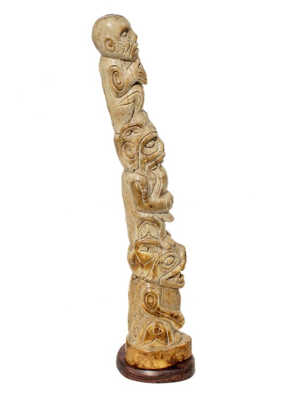 Unknown Carver - Carved Oosik Totem Pole