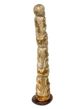 Unknown Carver - Carved Oosik Totem Pole