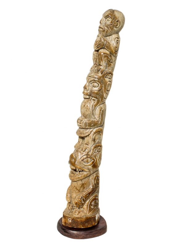 Unknown Carver - Carved Oosik Totem Pole