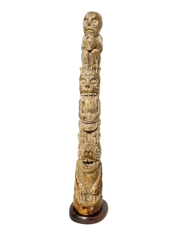 Unknown Carver - Carved Oosik Totem Pole