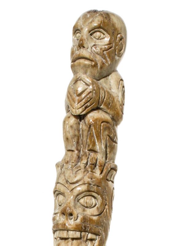 Unknown Carver - Carved Oosik Totem Pole