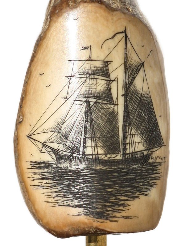 Gerry Dupont Scrimshaw - Hermaphrodite Brig Portrait