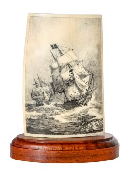 David Adams Scrimshaw - Pirate Ship Battle