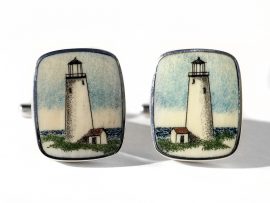 David Smith Scrimshaw - Great Point Light Cufflinks