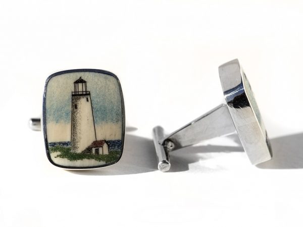 David Smith Scrimshaw - Great Point Light Cufflinks