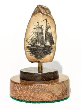 Gerry Dupont Scrimshaw - Barkentine Searching