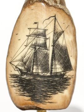 Gerry Dupont Scrimshaw - Barkentine Searching