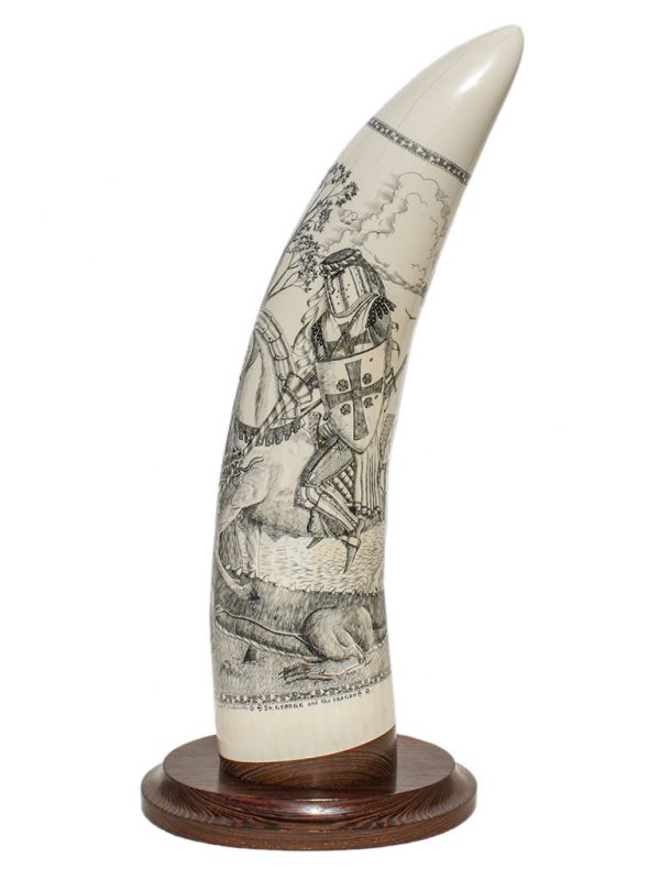 David Pudelwitts Scrimshaw - St. George vs Dragon