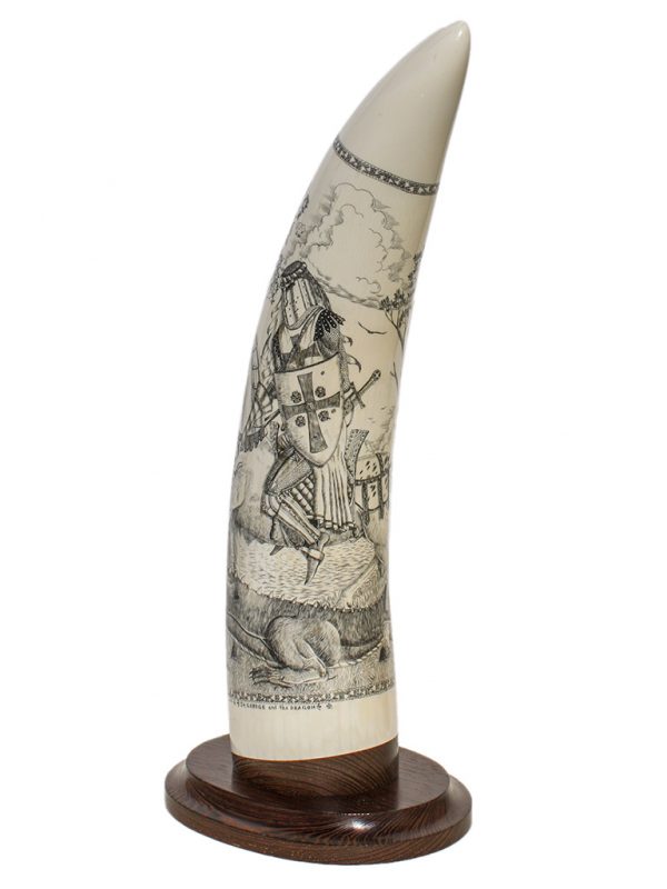 David Pudelwitts Scrimshaw - St. George vs Dragon