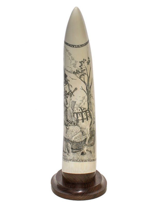 David Pudelwitts Scrimshaw - St. George vs Dragon