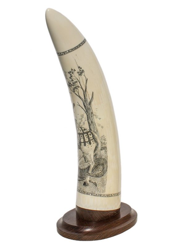 David Pudelwitts Scrimshaw - St. George vs Dragon