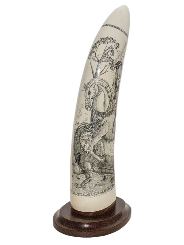 David Pudelwitts Scrimshaw - St. George vs Dragon