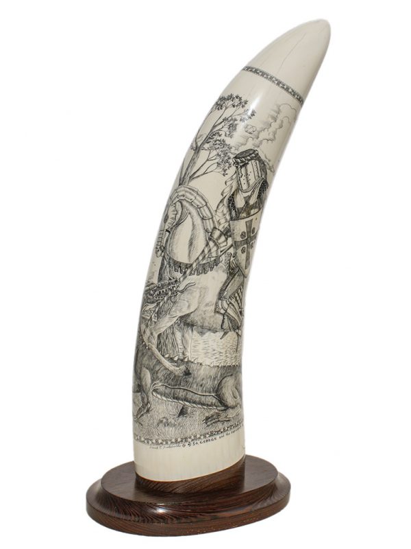 David Pudelwitts Scrimshaw - St. George vs Dragon