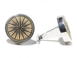 David Smith Scrimshaw - Compass Rose Cufflinks
