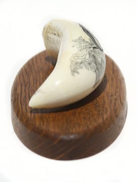 Scrimshaw by J.M. - Playful Breaching Whale