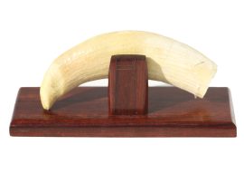 Barcelos Scrimshaw - Clipper and Breaching Whale