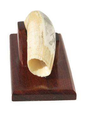 Barcelos Scrimshaw - Clipper and Breaching Whale