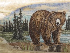 Dennis Sims Scrimshaw - Brown Bear Duo