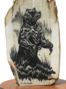 Geoff Olson Scrimshaw - Alaskan Grizzly Bear