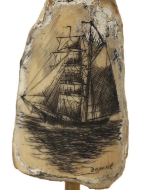 Gerry Dupont Scrimshaw - Whaler Heading Out