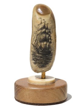 Gerry Dupont Scrimshaw - Windjammer under Sail